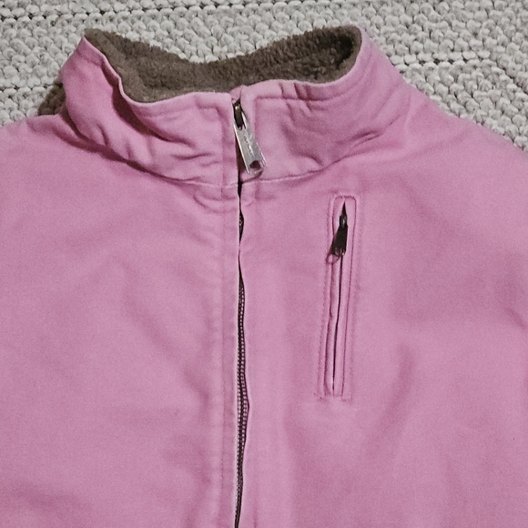 Vintage Women's Pink Carhartt Brown Sherpa-Lined Jacket Coat - Picture 4 of 15